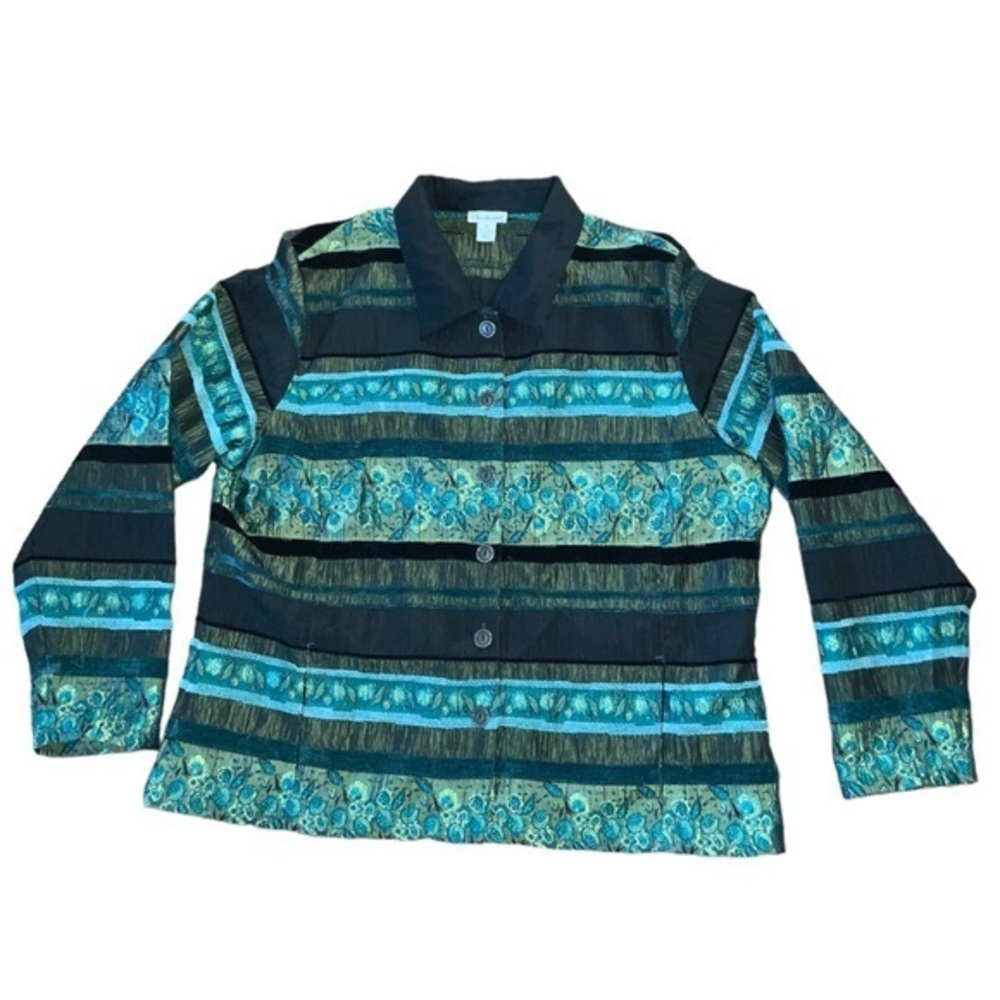 Bechamel Mixed Print Button Down Blouse/Lightweight Jacket/Shacket Size XL